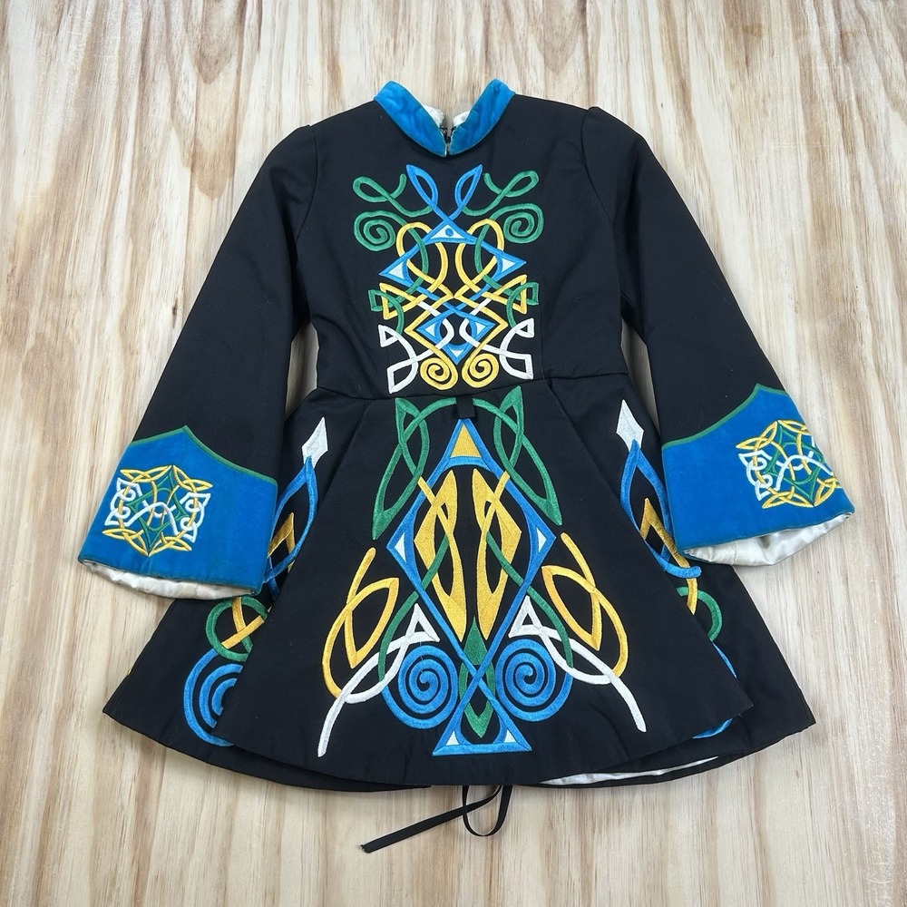 VTG Irish Step Dance Dress Celtic Heavyweight Traditional Costume Tag 80 8-10?